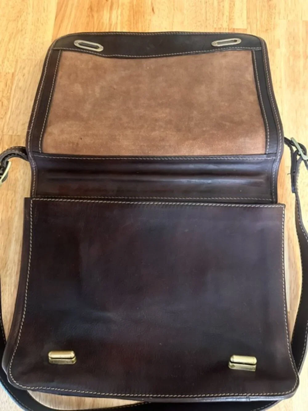 Vera Pelle | Made in Italy Vintage Leather Crossbody Sachel Messenger Bag Brown